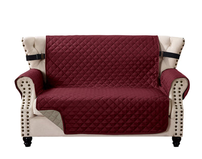 Quilted Sofa Cover  (MAROON)