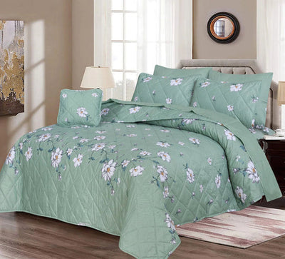 Greenish -8pcs Summer Comforter Set (Light Filling)