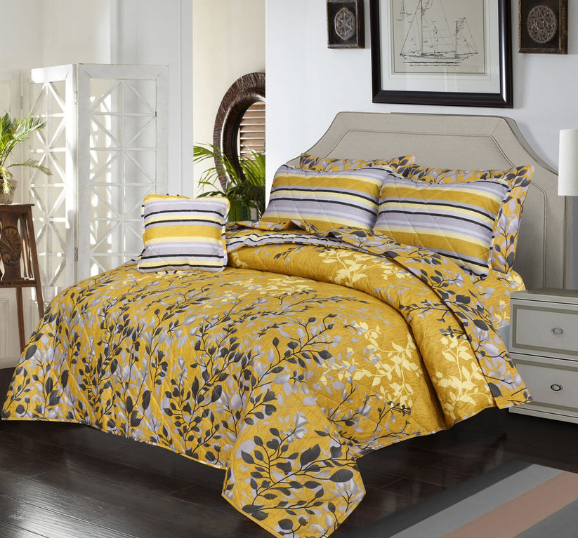 7 PCS COMFORTER SET - YELLOW TEHNI