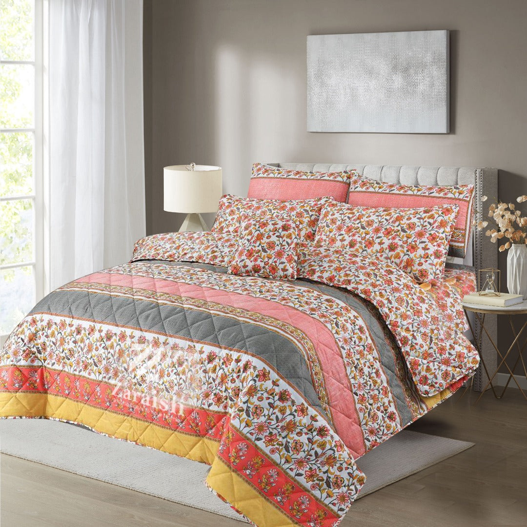 Pink TrouZ-6pcs Summer Comforter Set (Light Filling)