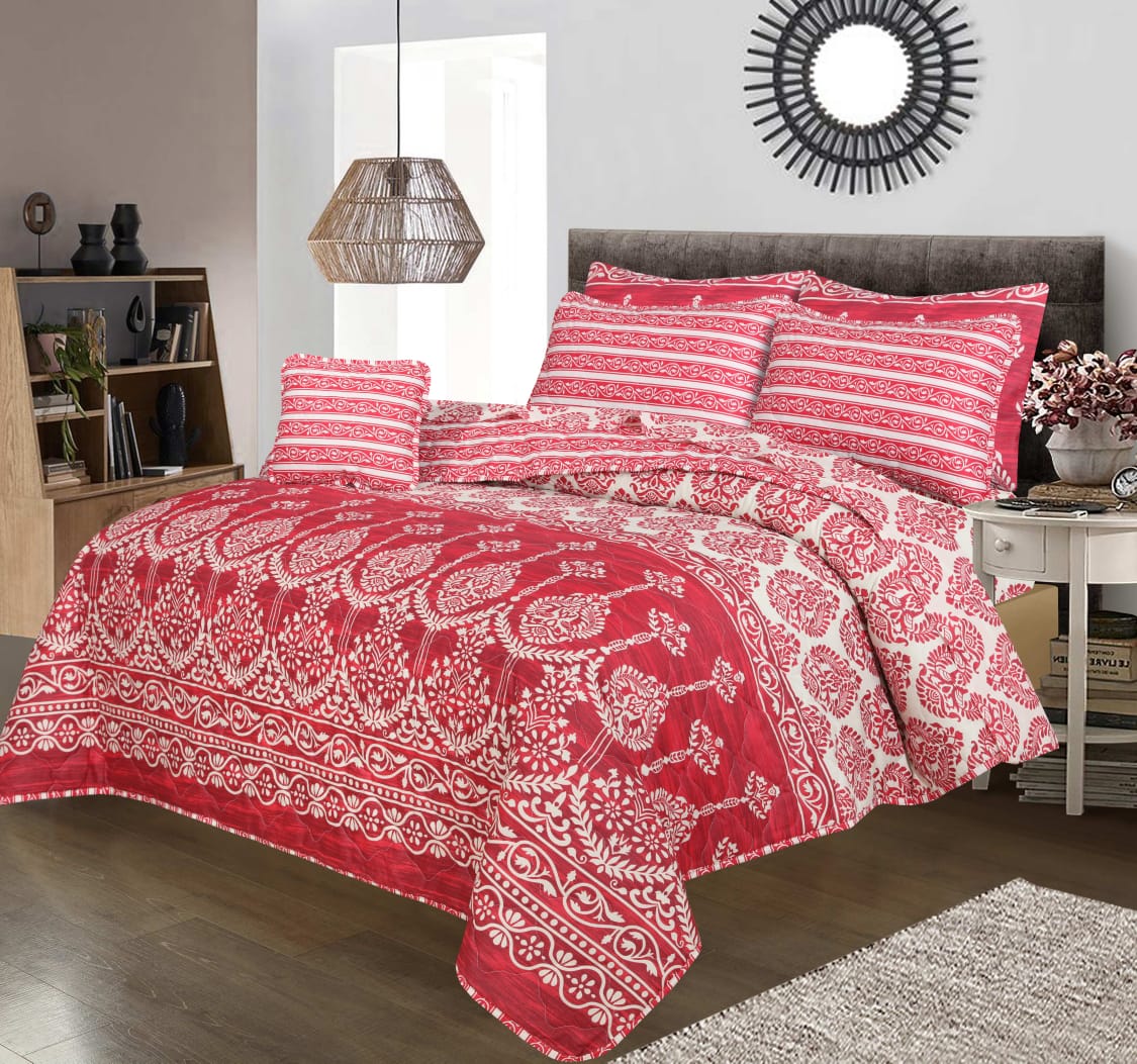 7 PCS COMFORTER SET - CARDIFF RED