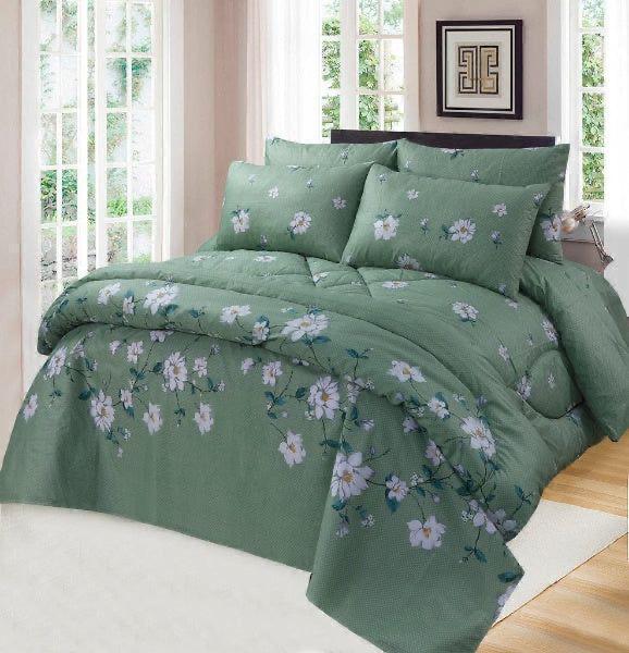 Greenish -8pcs Summer Comforter Set (Light Filling)