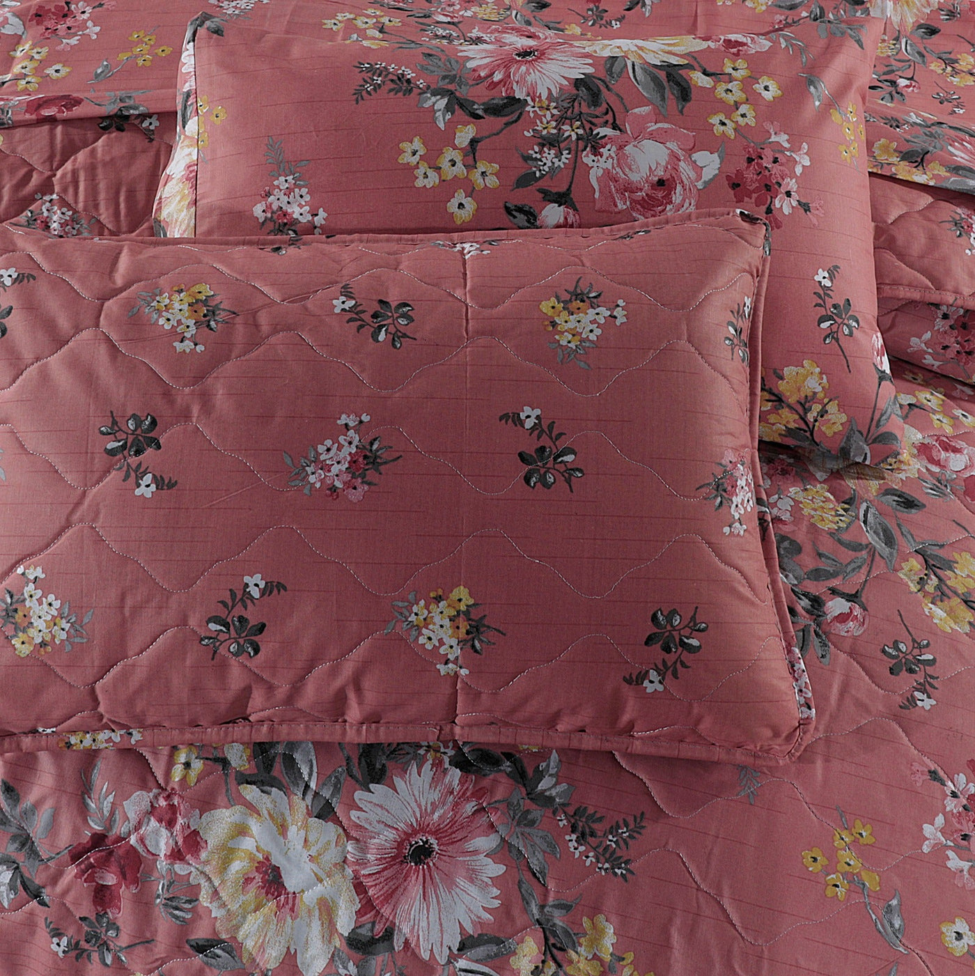 TEA FLOWER-8pcs Summer Comforter Set (Light Filling)