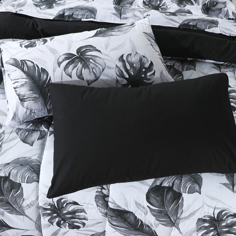 PREMIUM SINGLE BED 4PCS COMFORTER SET - BLACK PRINT