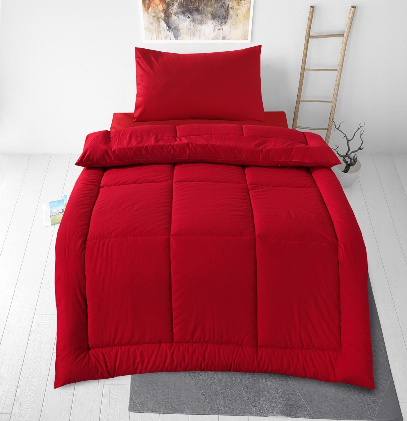 SINGLE BED COMFORTER SET - RED