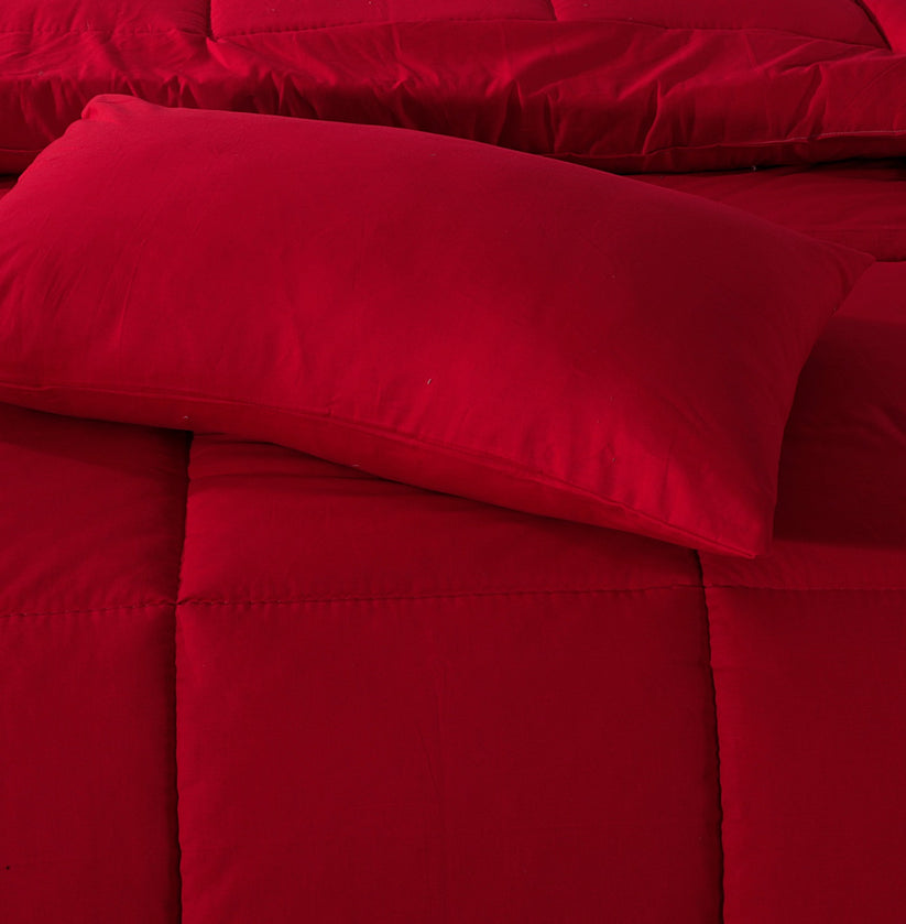 SINGLE BED COMFORTER SET - RED