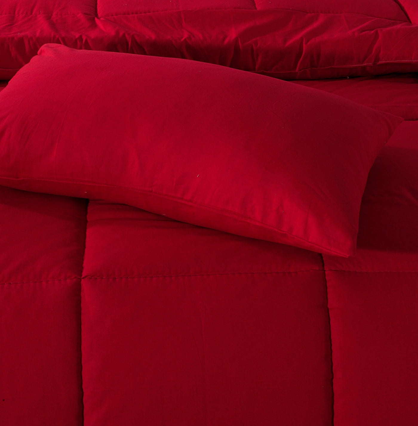 RED BEAUTY-PREMIUM COTTON 3PCS Single COMFORTER Set