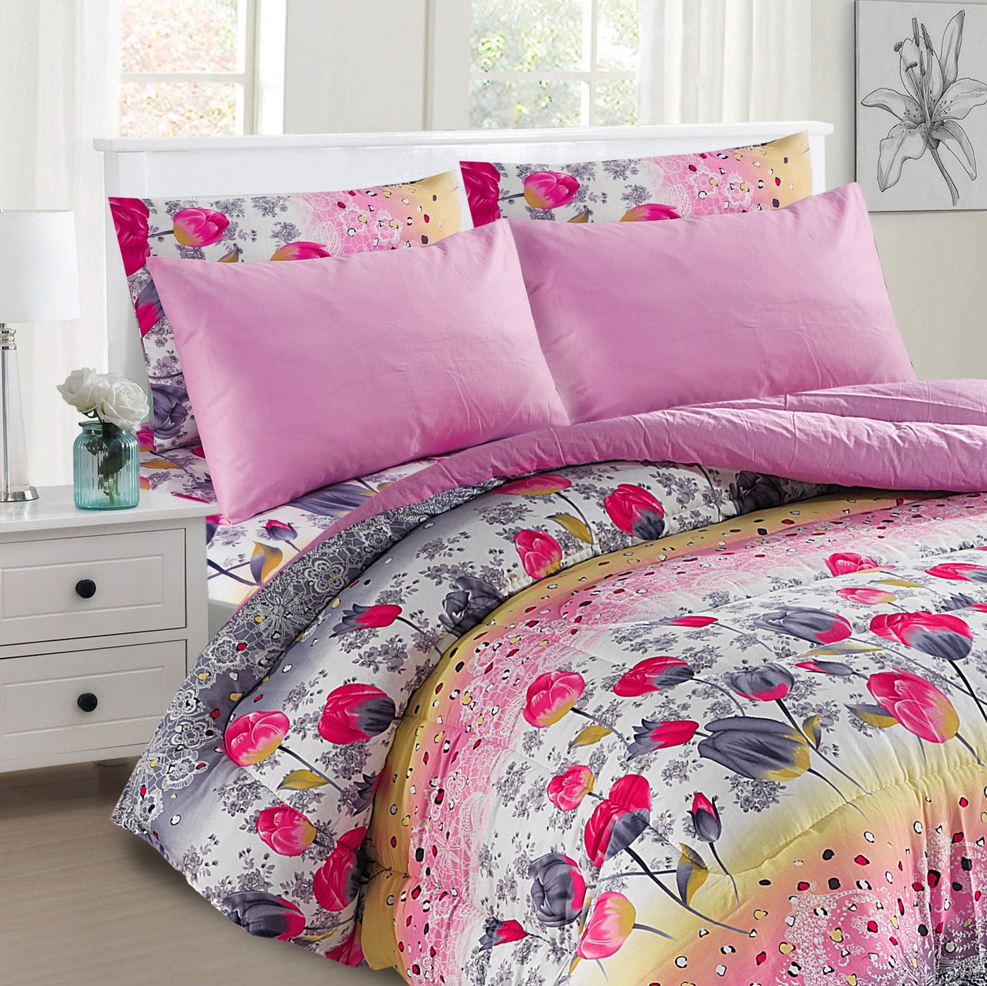 Pinkish-Premium WINTER 6PCS RAZAI/QUILT SET