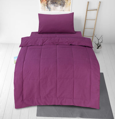 SINGLE BED COMFORTER SET - BURGUNDY