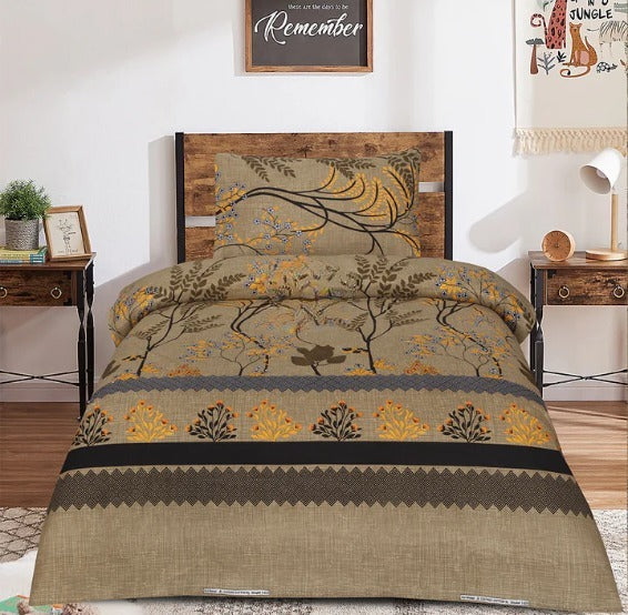 Grey Leaves -Single COMFORTER Set