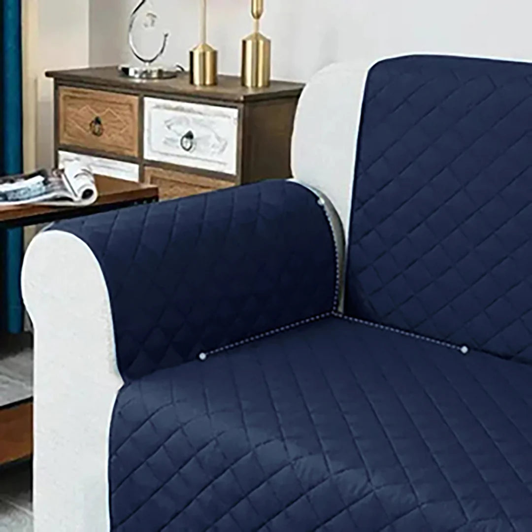 Quilted Sofa Cover  (BLUE)