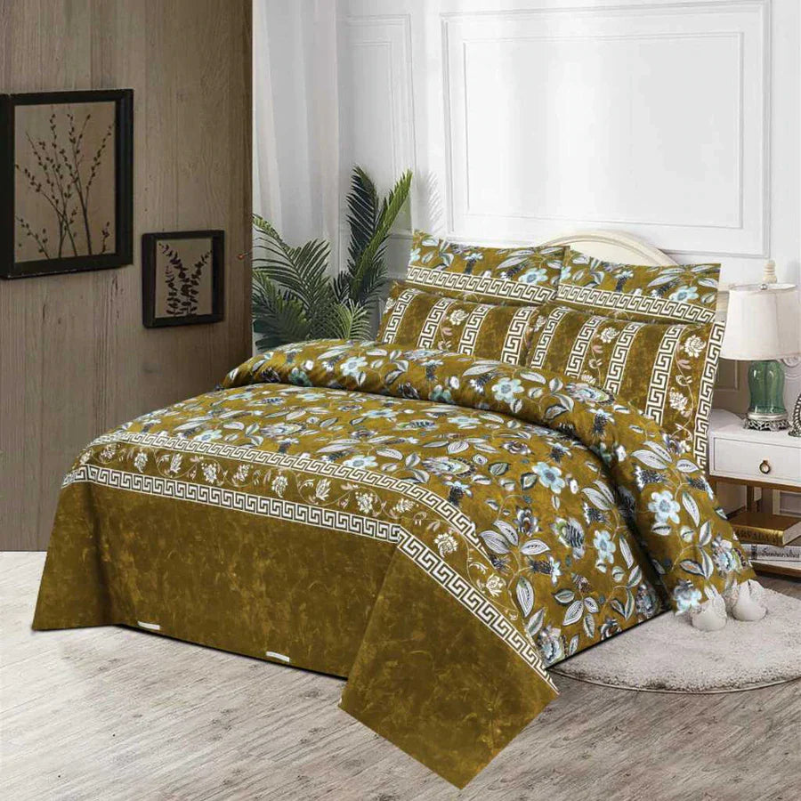 Brown Lillies -7pcs Summer Comforter Set (Light Filling)