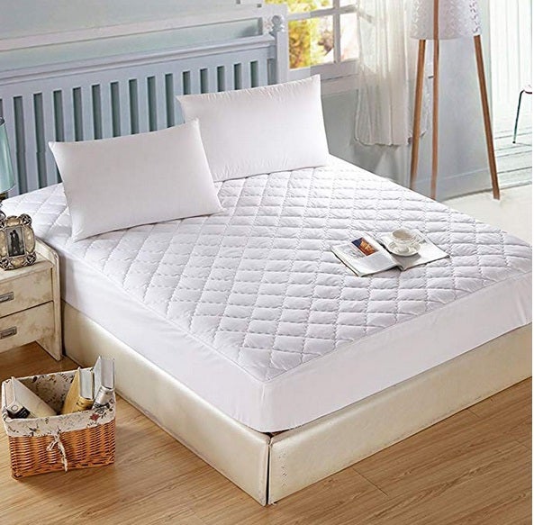 QUILTED WATERPROOF MATTRESS PROTECTOR - WHITE