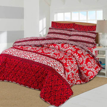 7 PCS COMFORTER SET - REDDISH