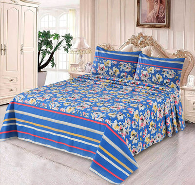 COTTON KING SIZE BED SHEET  - BERRY