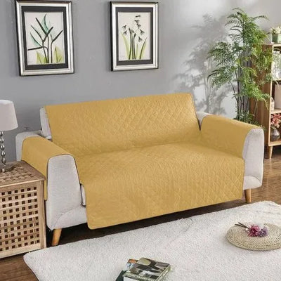 Quilted Sofa Cover  (YELLOW)