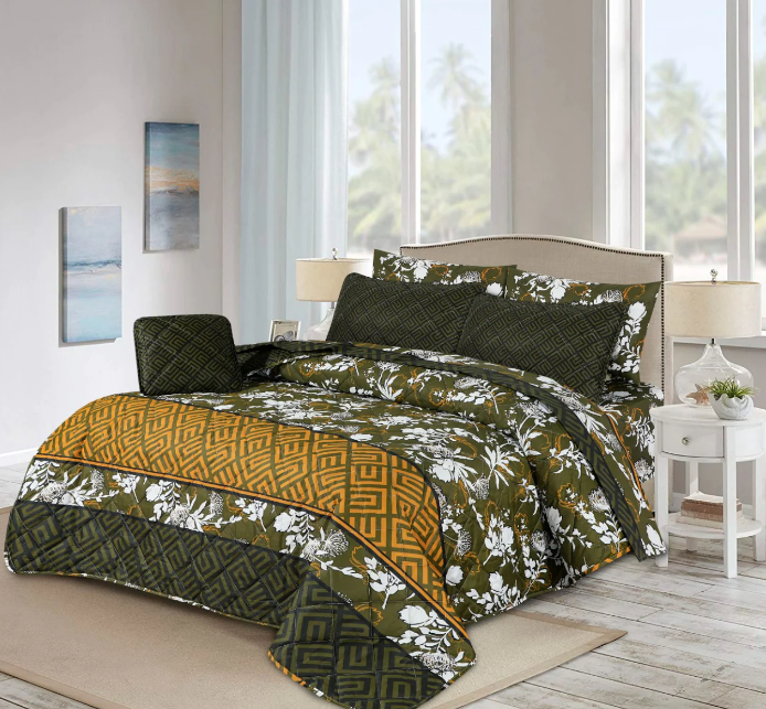 7 PCS COMFORTER SET - GREEN